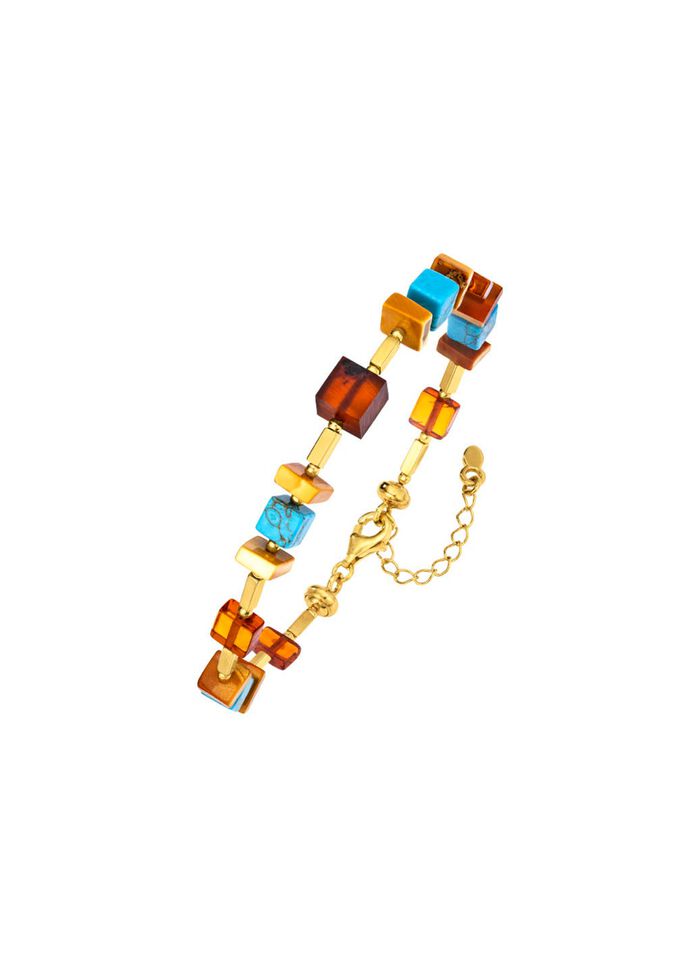 Armband met amber en turkoois 