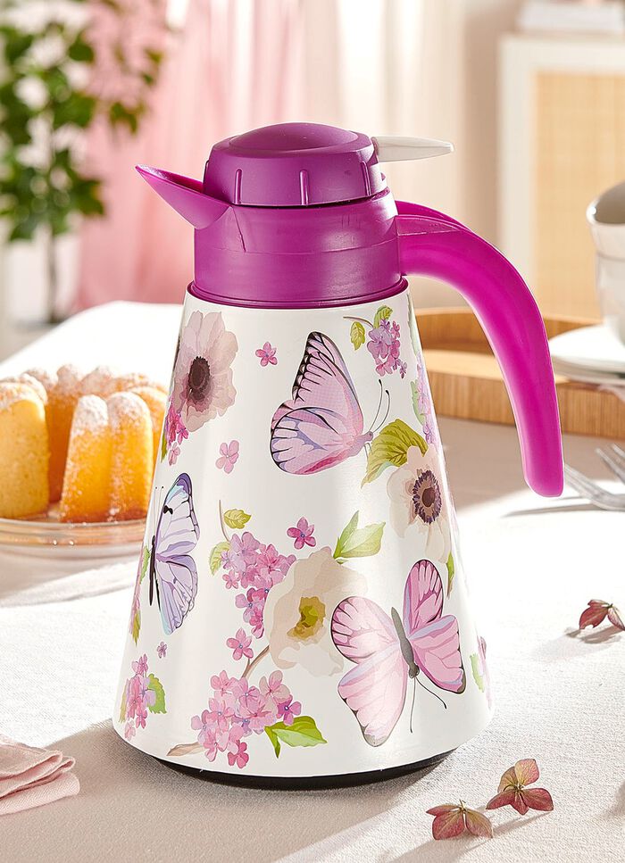 Thermosfles met kleurrijk bloemenmotief 