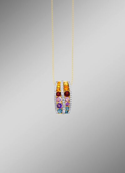 Veelkleurige hanger van goud 