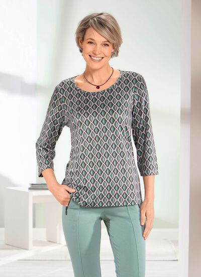 Shirt met all-over print in 2 kleuren 