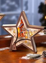 Verlichte houten decoratie NATUURLIJK BRUIN