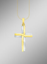 Kruis-kettinghanger in twee kleuren 