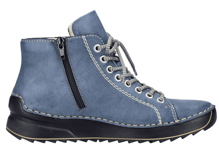 Rieker, sportieve dameslaarzen, winterschoenen, met rits BLAUW