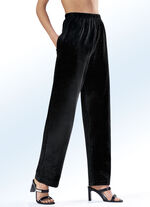 Broek met comfortabele elastische tailleband ZWART
