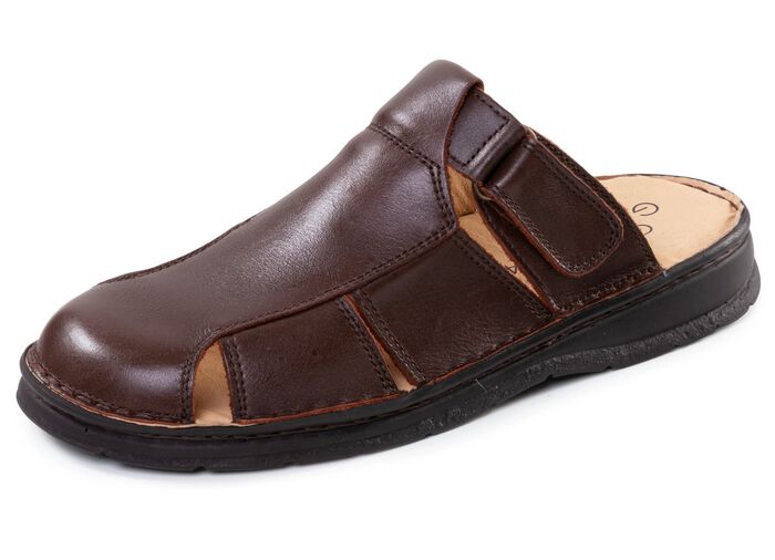 GINO GALANTE, klassieke herenklompen, gemaakt van leer KASTANIE