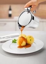 RVS thermische juskom met deksel 