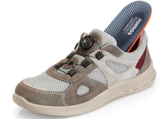 Sneakers met praktische snelsluiting GRIJS-BORDEAUX