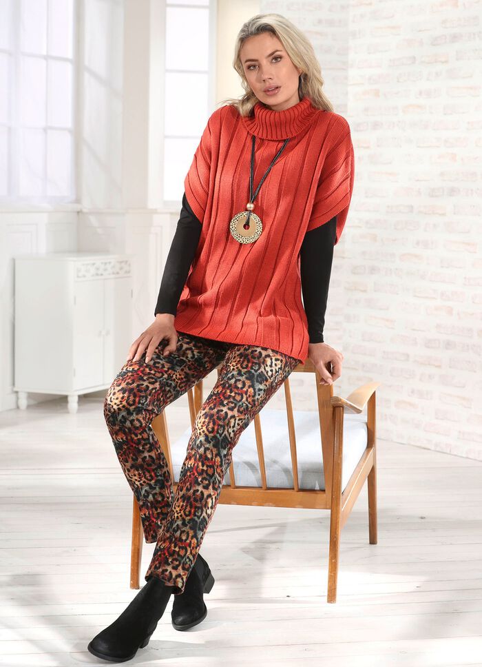 Broek in trendy dierenbont-design 