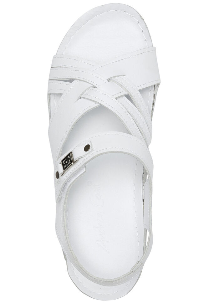 Andrea Conti sandaal met metalen sieraden WIT