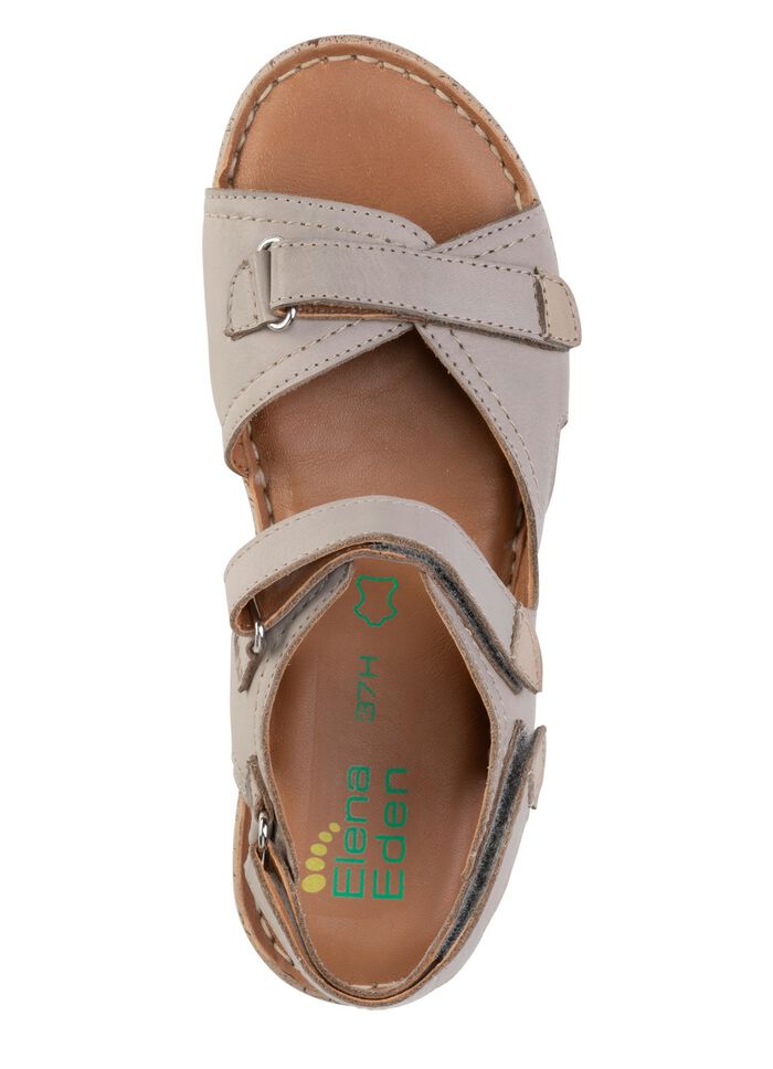 ELENA EDEN sandaal met contrasterende bies TAUPE