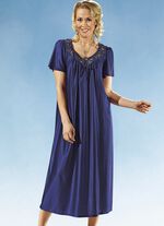 Nachthemd met korte mouwen en ronde hals KONINGSBLAUW