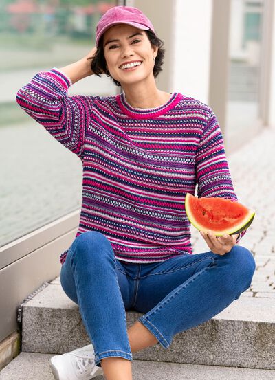 Trui met een mix van patronen in een strependessin 