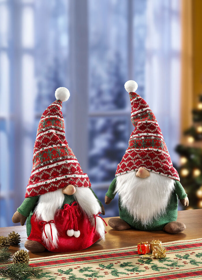 Kabouter van textielmateriaal, set van 2 