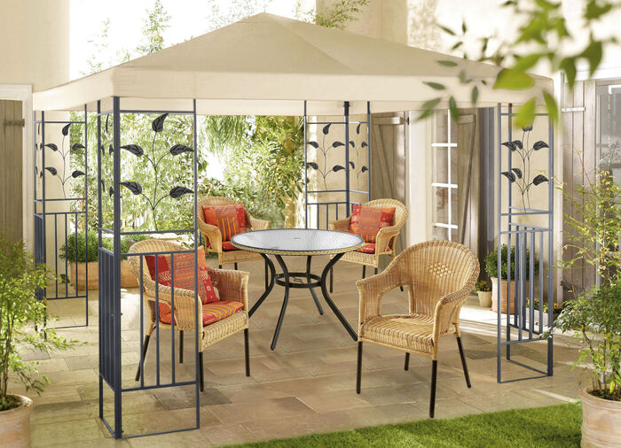 Paviljoen Lukas met gepoedercoat stalen frame BEIGE