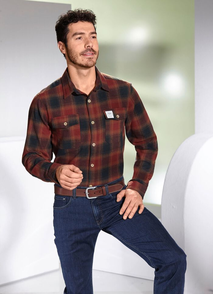 Geruit overhemd met borstzakken met klep 