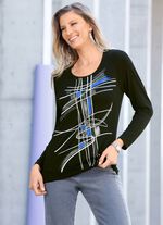 Shirt met glitter en bordversiering in 2 kleuren 