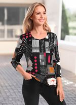 Shirt met een levendig all-over design 