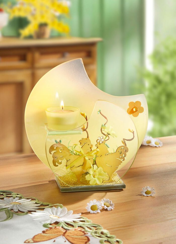 Glazen theelichthouder 