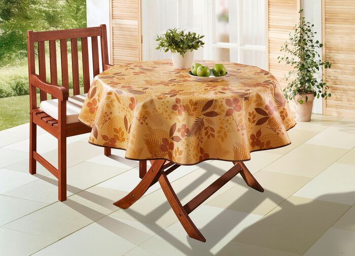 Tafelzeil van tafelzeil met bladmotief 