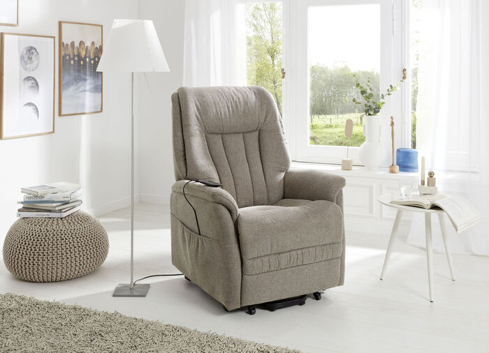 Tv-fauteuil met motor en opstahulp DONKERBRUIN