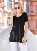 Shirt met uitgebreide bordversiering in 2 kleuren 