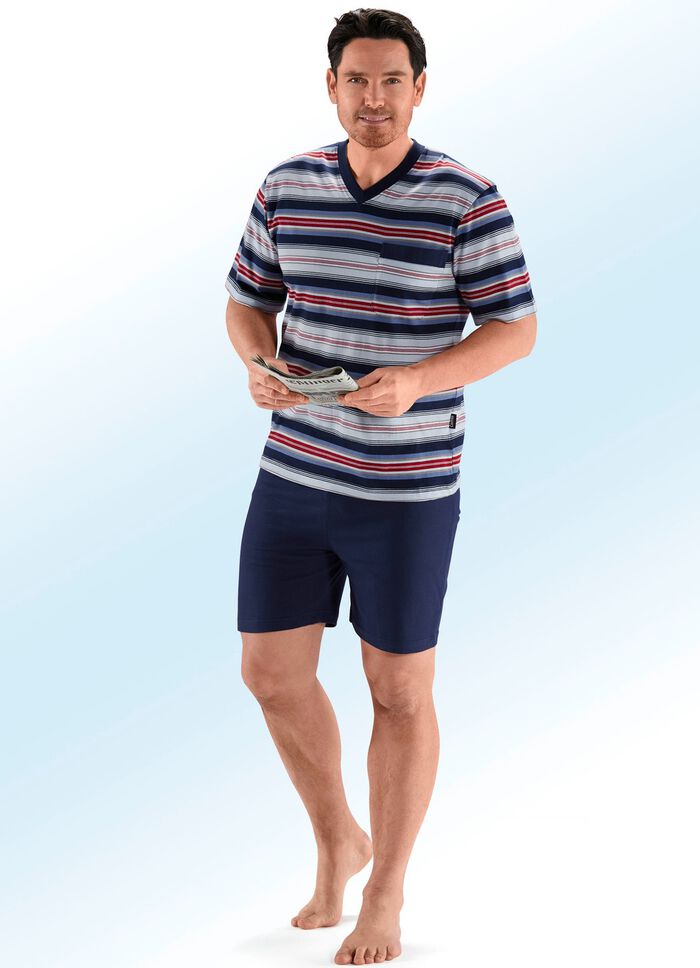 Shortama&lsquo;s, pak van twee, met V-hals en borstzakje 