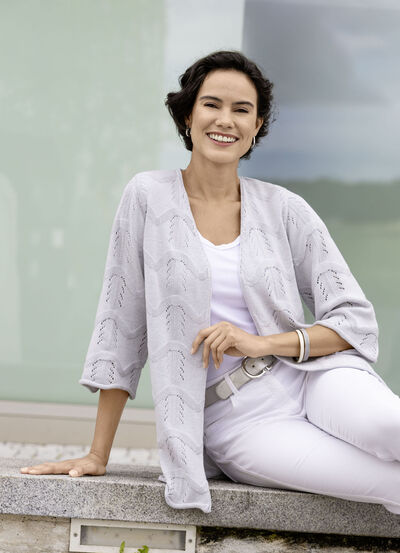 Cardigan met een mix van patronen in een golvend design 