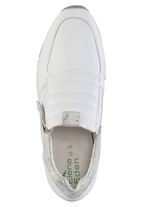 ELENA EDEN sneakers gemaakt van nappaleer en zilvergrijs su&egrave;de met reli&euml;f 