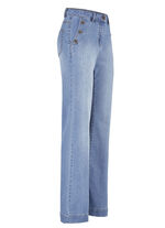 Jeans met trendy decoratieve knopen JEANSBLAU