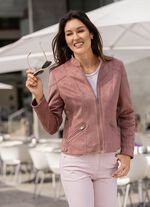 Kort jasje van imitatiesu&egrave;de 