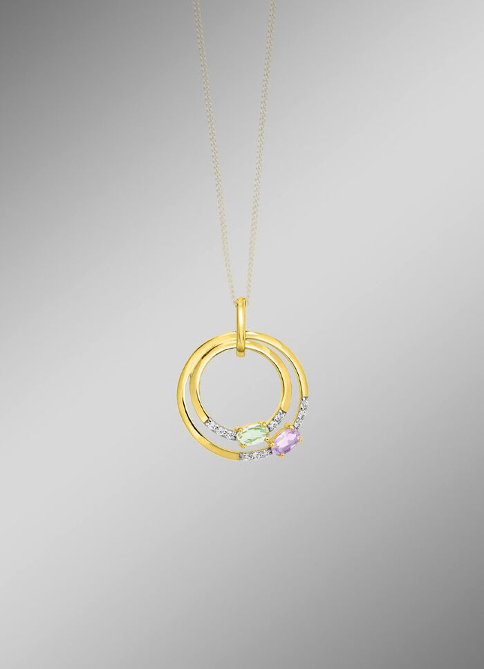 Aantrekkelijke blikvanger: hanger met synthetische zirkonia en glazen stenen 