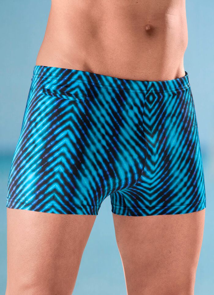 Hoge halflange zwembroek, met zakje met ritssluiting 