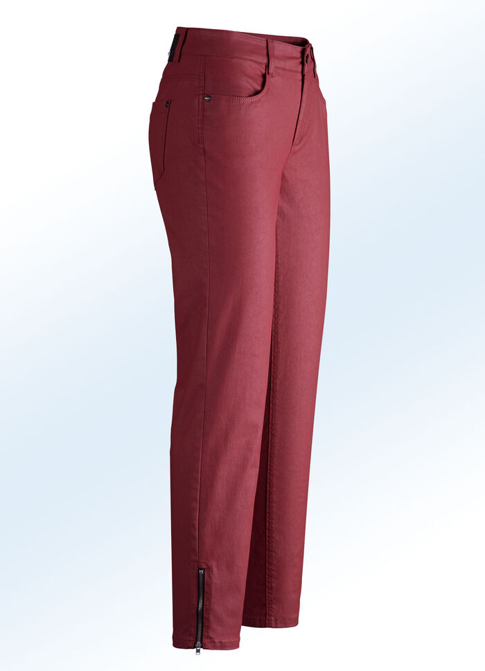 Subtiel glanzende broek ROOD