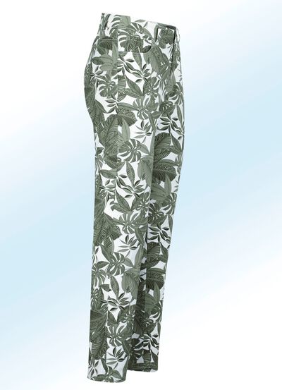 Broek in trendy bladdessin 
