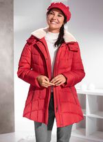 Functioneel jack met afneembare imitatiebontrand op de kraag 