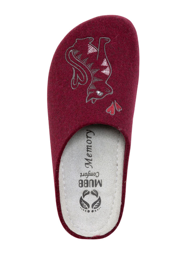 Mubb pantoffels met een schattig kattenmotief BORDEAUX