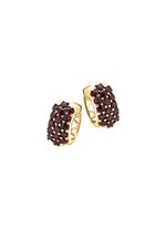 Vergulde creolen met granaat 