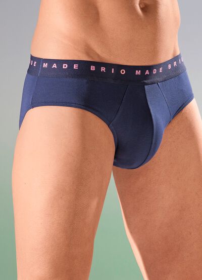 Set van drie slips, effen met elastische tailleband 