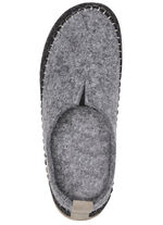 Laurina pantoffels van wolvilt met velours bies GRIJS-ANTRACIET