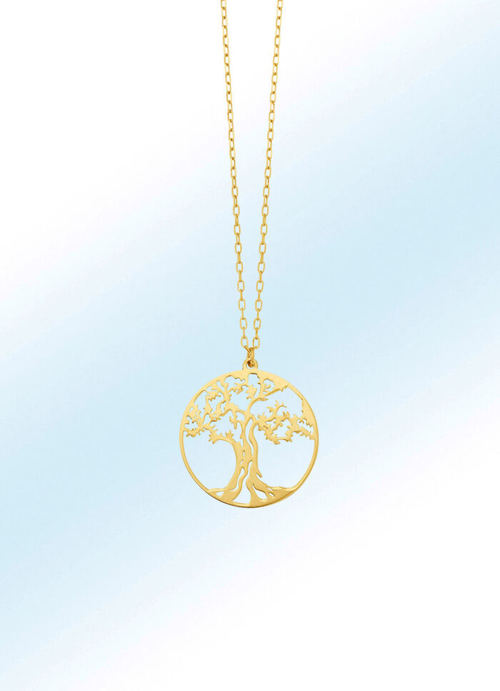 Filigraan hanger levensboom met ankerketting 