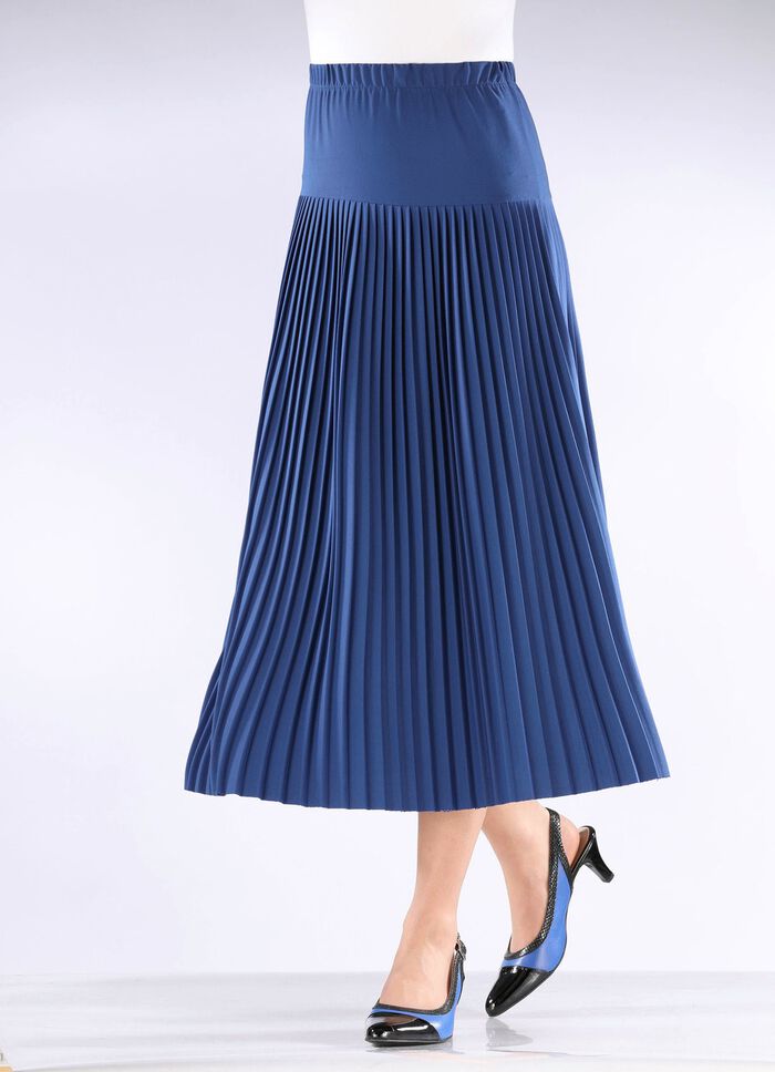Geplooide rok met brede pas KONINGSBLAUW