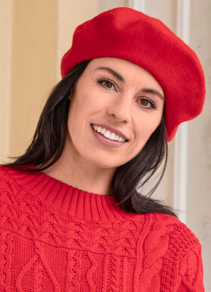 Seeberger, damesbaret, gemaakt van scheerwol 