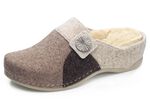 Mubb pantoffel met metalen decoratie BRUIN-BEIGE