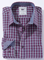 Geruit overhemd "Milano Italy". BLAUW GERUIT