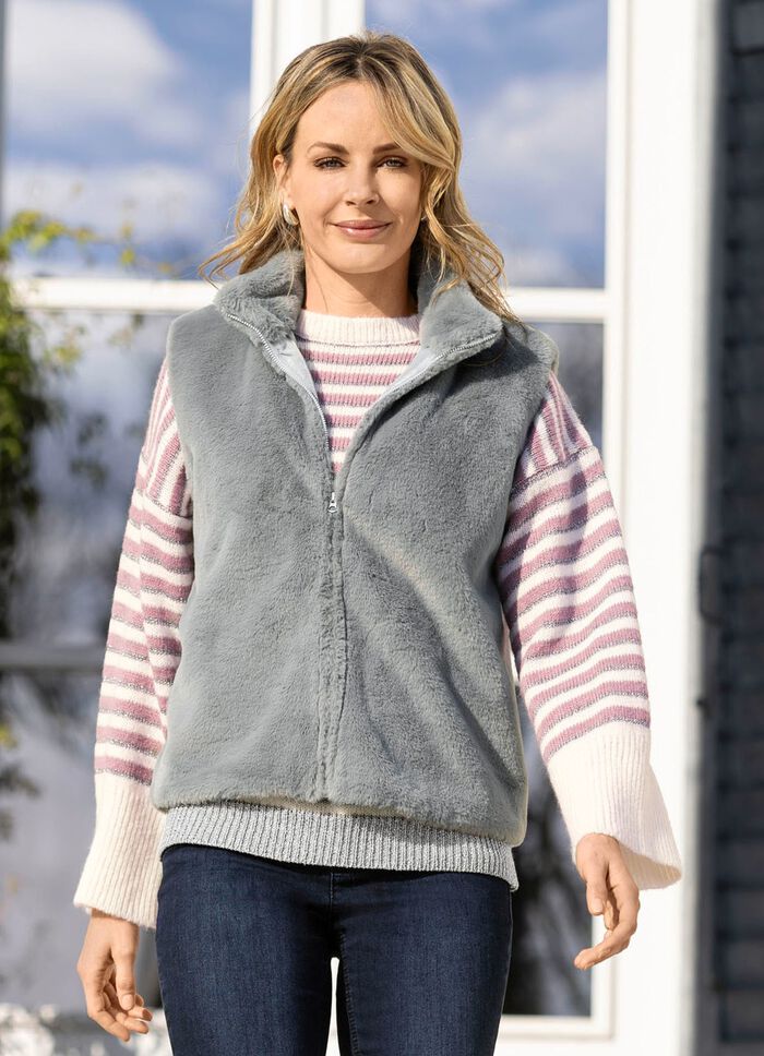 Vest van pluizig imitatiebont 