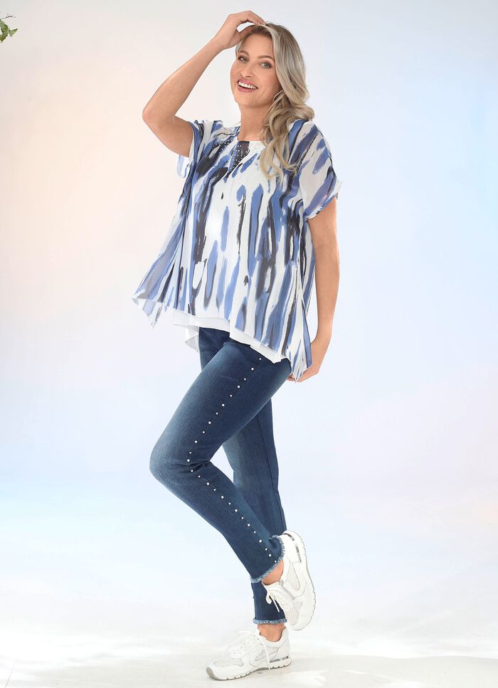 Elegante jeans met leuke decoratieve kralen 