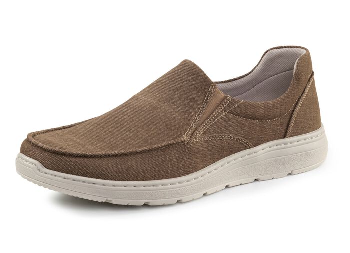 GINO GALANTE pantoffels van denimstof TAUPE