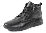 Waldläufer, comfortabele dames enkellaarsjes, winterschoenen, breedte H, gemaakt van hertenleer ZWART