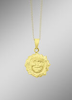 Stralende zon hanger gemaakt van goud 