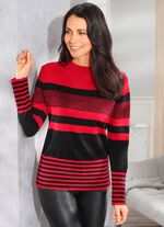 Trui met een mix van streepmotieven 